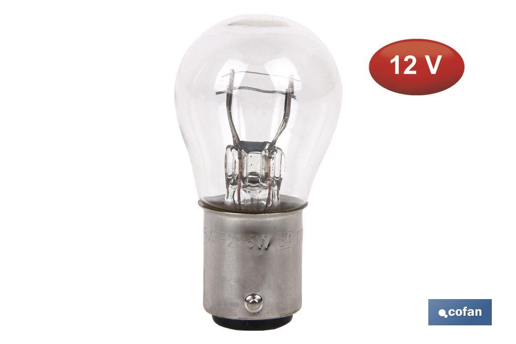 LÁMPARA COFAN 2 POLOS P21/5W (BAY15d) 12V venta unitaria